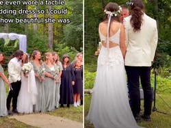 Nikah, Wanita Ini Bergaun Taktil Agar Suami Buta Bisa Merasakan Kecantikannya