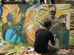 Saat Corona Jadi Tema Lomba Lukis Peringati Sumpah Pemuda di Trenggalek