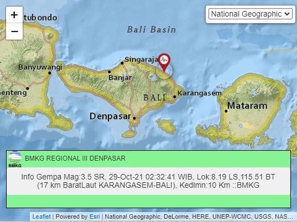 Gempa M 3,5 Guncang Karangasem Bali