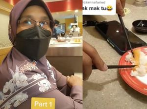 Diajak Makan di Restoran Sushi Pertama Kali, Reaksi Ibu Ini Bikin Ngakak
