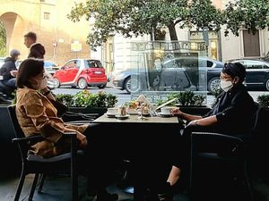 Momen Akrab Sri Mulyani dan Retno Ngeteh di Roma Italia Jelang KTT G20