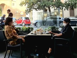 Momen Akrab Sri Mulyani dan Retno Ngeteh di Roma Italia Jelang KTT G20