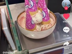 Sultan! Wanita Ini Habiskan Rp 500 Ribu untuk Ikut Tren Es Krim Geprek