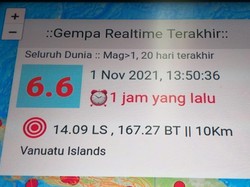 Gempa M 6,6 Guncang Vanuatu