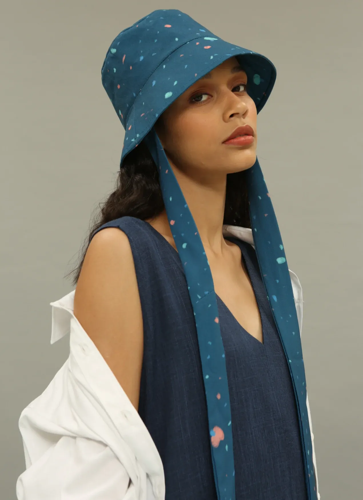 NONA RONA - Bucket Hat Dots Navy 159