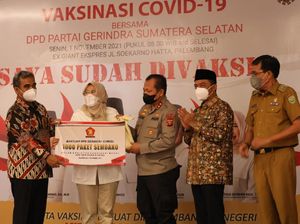 Muzani hingga Kapolda Tinjau Vaksinasi Gerindra Sumsel di Palembang