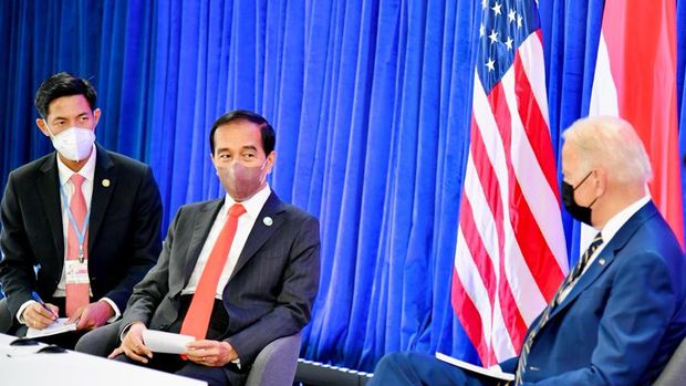 Presiden Joko Widodo melakukan pertemuan bilateral dengan Presiden Amerika Serikat Joe Biden. (Biro Pers Sekretariat Presiden/Laily Rachev)