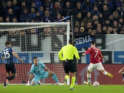 Dijamu Atalanta, MU harus ketinggalan duluan di menit ke-12, sebelum aksi Ronaldo. (Foto: AP/Luca Bruno)