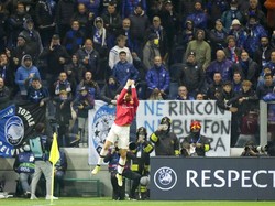 Selebrasi Siuuu ala Ronaldo. (Foto: AP/Luca Bruno)