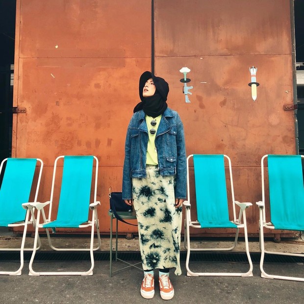 OOTD jaket hijab Bella Attamimi
