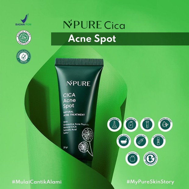N'PURE Cica Acne Spot/Foto: instagram.com/npureofficial Rekomendasi obat totol jerawat dengan kandungan centella asiatica: N'PURE Cica Acne Spot