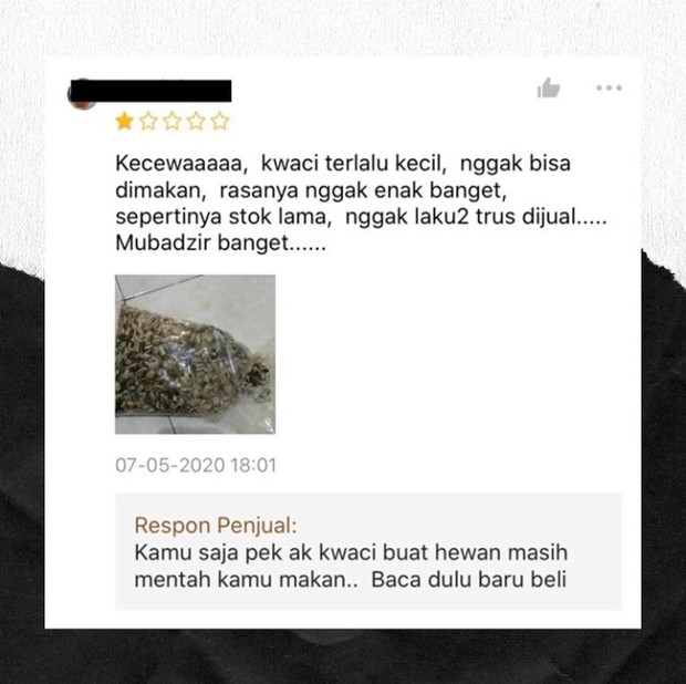 Salah produk/ Foto: instagrtam.com/newdramaolshop Salah produk