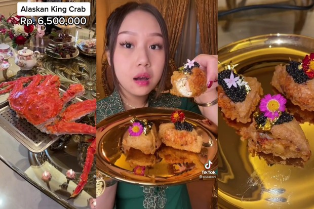 Tahu isi daging kepiting dan salmon | Foto: tiktok.com/siscakohl