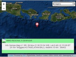 Gempa M 4,1 Terjadi di Bali, Tak Berpotensi Tsunami