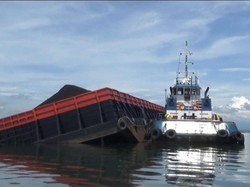 Material Batu Bara Kapal Tongkang yang Bocor di Perairan Banyuwangi Ancam Ekosistem