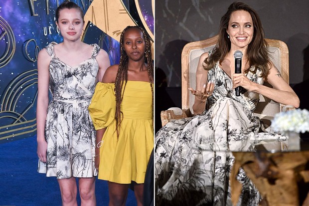 Shiloh yang mengenakan dress milik Angelina Jolie/