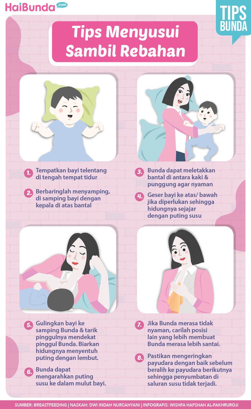 Infographic Tips for Breastfeeding While Lying