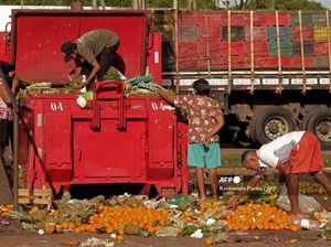 Prihatin! Warga Brasil Kais Sisa-sisa Buah dan Sayur Buangan