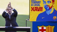 Akan tetapi, Xavi sudah dinanti pekerjaan berat. Barcelona masih berkutat di papan tengah di Liga Spanyol dan belum aman dari fase grup Liga Champions (AP/Joan Monfort)