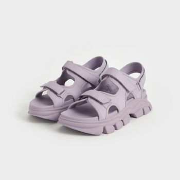Charles & Keith - Chunky Sports Sandals (Lilac)