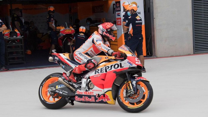 Marc Marquez absen di MotoGP Valencia 2021 (Getty Images/Mirco Lazzari gp) Marc Marquez absen di MotoGP Valencia 2021 (Getty Images/Mirco Lazzari gp)