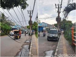 detikcom Do Your Magic: Kabel Semrawut Depan SD Pondok Ranji Sudah Dibereskan