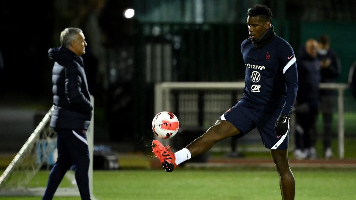Paul Pogba mengalami cedera paha saat bersama timnas Prancis. (Foto: AFP/FRANCK FIFE)