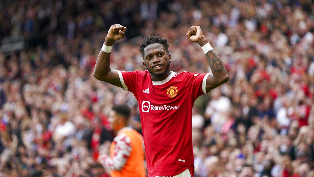 Manchester United's Fred during the English Premier League soccer match between Manchester United and Liverpool at Old Trafford in Manchester, England, Sunday, Oct. 24, 2021. (AP Photo/Rui Vieira)