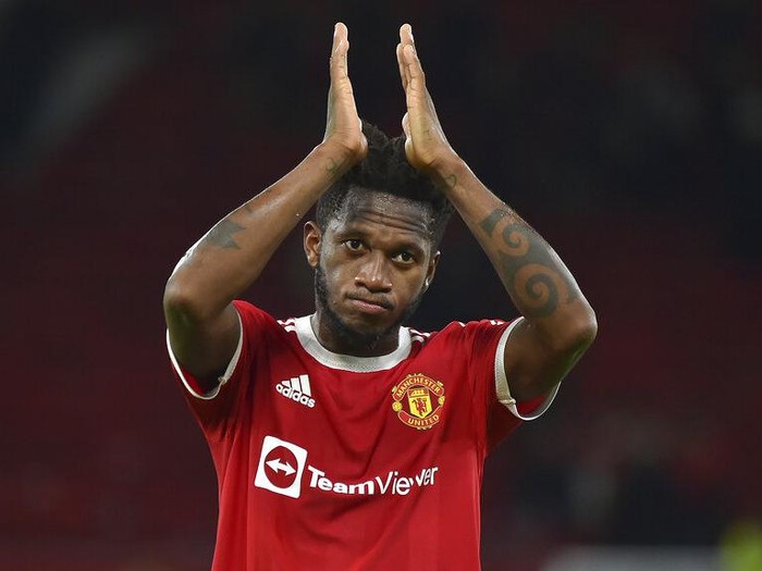 Manchester United's Fred during the English Premier League soccer match between Manchester United and Liverpool at Old Trafford in Manchester, England, Sunday, Oct. 24, 2021. (AP Photo/Rui Vieira)