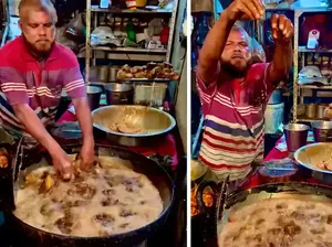 Wow! Pria Ini Goreng Ayam di Minyak Panas Pakai Tangan Telanjang