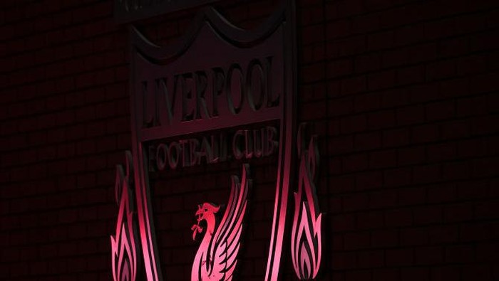 Liverpool FC LIVERPOOL, ENGLAND - NOVEMBER 03: The Liverpool FC logo is seen prior to the UEFA Champions League group B match between Liverpool FC and Atletico Madrid at Anfield on November 03, 2021 in Liverpool, England. (Photo by Laurence Griffiths/Getty Images)