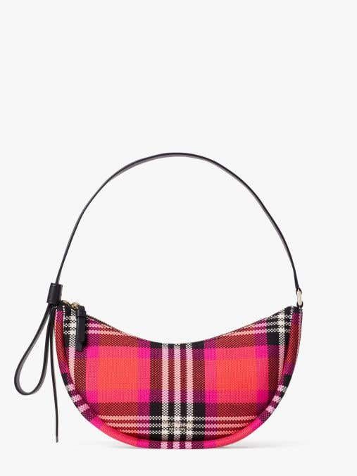 Kate Spade New York - Smile Foliage Plaid Fabric Small Shoulder Bag