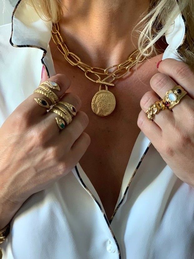 Trend accessories tahun 2022 layered double chain neckle