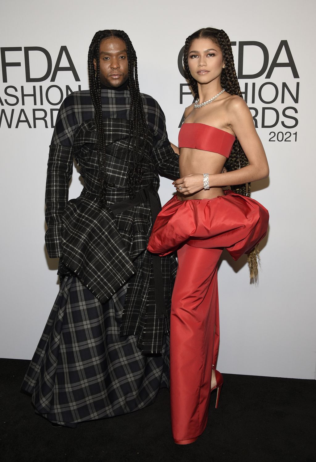 Vera Wang, left, and Zendaya attend the CFDA Fashion Awards at The Pool and The Grill on Wednesday, Nov. 10, 2021, in New York. (Photo by Evan Agostini/Invision/AP)