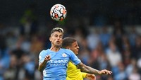 Squawka mencatat, Joao Cancel lagi jadi nyawanya Manchester City. Cancelo kuat dalam perebutan bola, mencatatkan 61 kali memenangi duel yang terbanyak dibanding pemain City lainnya (Getty Images)
