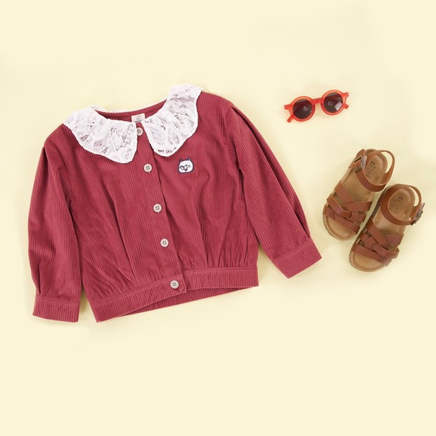 Kids Baba Daisy Jacket Corduroy Dusty Pink dari koleksi Mini Today