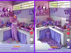 Viral Penampakan Dapur Cantik Serba Ungu di Bengkulu, Ini Kisahnya