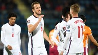 Timnas Inggris memastikan lolos ke Piala Dunia 2022 setelah menang 10-0 atas San Marino di matchday pamungkas Grup I Kualifikasi Piala Dunia 2022 zona Eropa. Getty Images/Alessandro Sabattini.