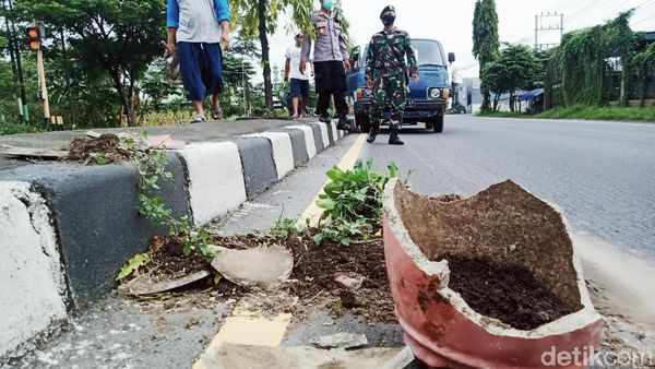 Puluhan Pot Bunga Dirusak Orang Tak Dikenal di Klaten