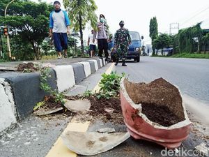 Puluhan Pot Bunga Dirusak Orang Tak Dikenal di Klaten