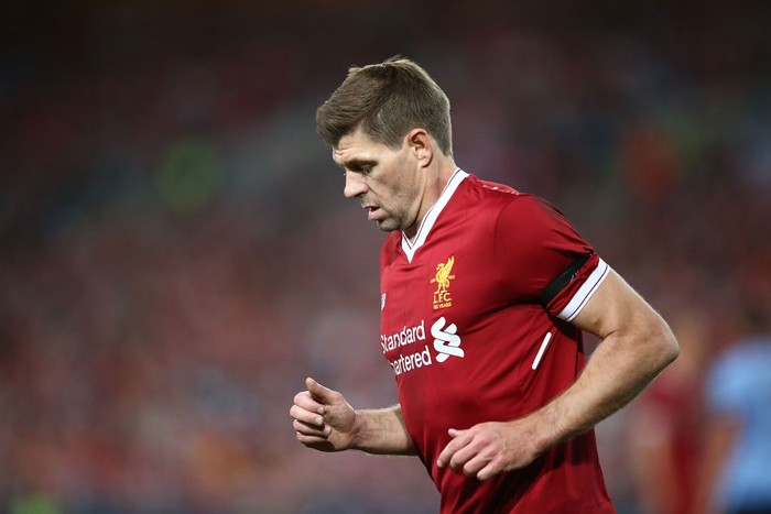 SYDNEY, AUSTRALIA - MAY 24:  Steven Gerrard of Liverpool looks on during the International Friendly match between Sydney FC and Liverpool FC at ANZ Stadium on May 24, 2017 in Sydney, Australia.  (Photo by Mark Metcalfe/Getty Images)