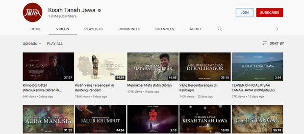 Kisah Tanah Jawa/Youtube.com/Kisah Tanah Jawa Rekomendasi channel youtube horor