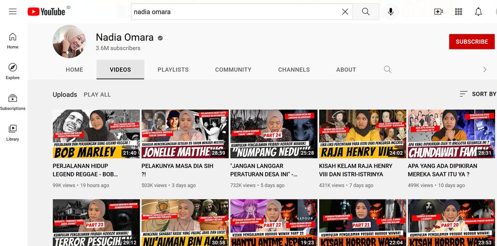 Channel YouTube Nadia Omara