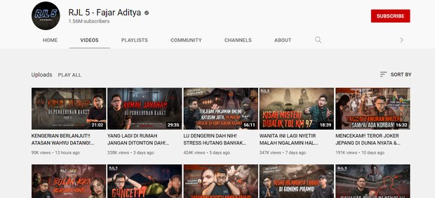 RJL 5/Youtube.com/RJL 5 Rekomendasi channel youtube horor