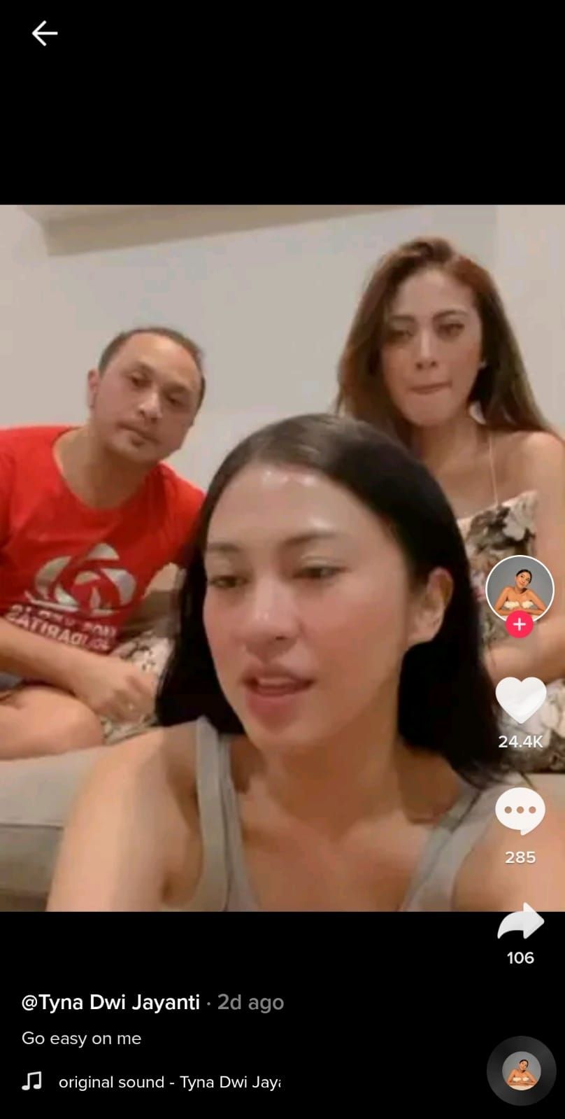 Tyna mengganti nama media sosialnya dengan nama asli.