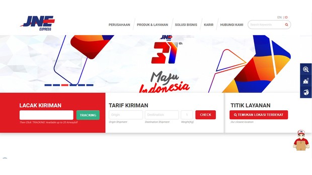 Cara cek resi pengiriman eskpedisi dari website JNE/Tangkapan Layar/Anindya Milagsita Cara melacak paket lewat website ekspedisi JNE.