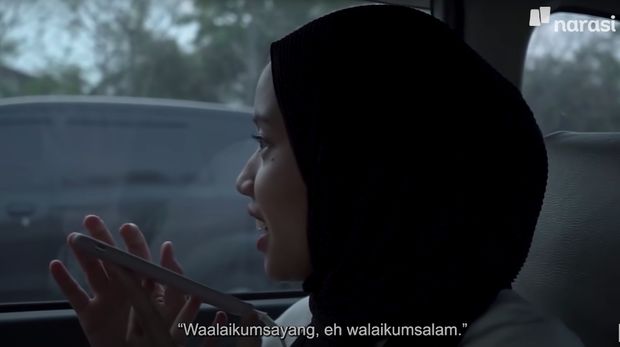 Tangkapan layar jawaban Kiai mengucapkan Waalaikumsayang.