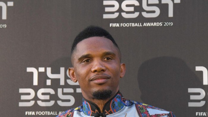 MILAN, ITALY - SEPTEMBER 23:  Samuel Etoo attends The Best FIFA Football Awards 2019 at the Teatro Alla Scala on September 23, 2019 in Milan, Italy.  (Photo by Claudio Villa/Getty Images)