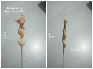 Zonk! Pesan Sate Taichan, Netizen Dapat Daging Super Tipis Mirip Wayang