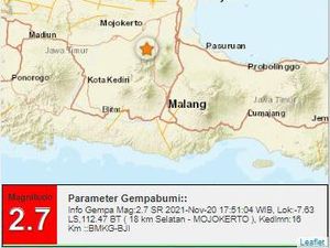 Episentrum Gempa M 2,7 Mojokerto Belum Terpetakan